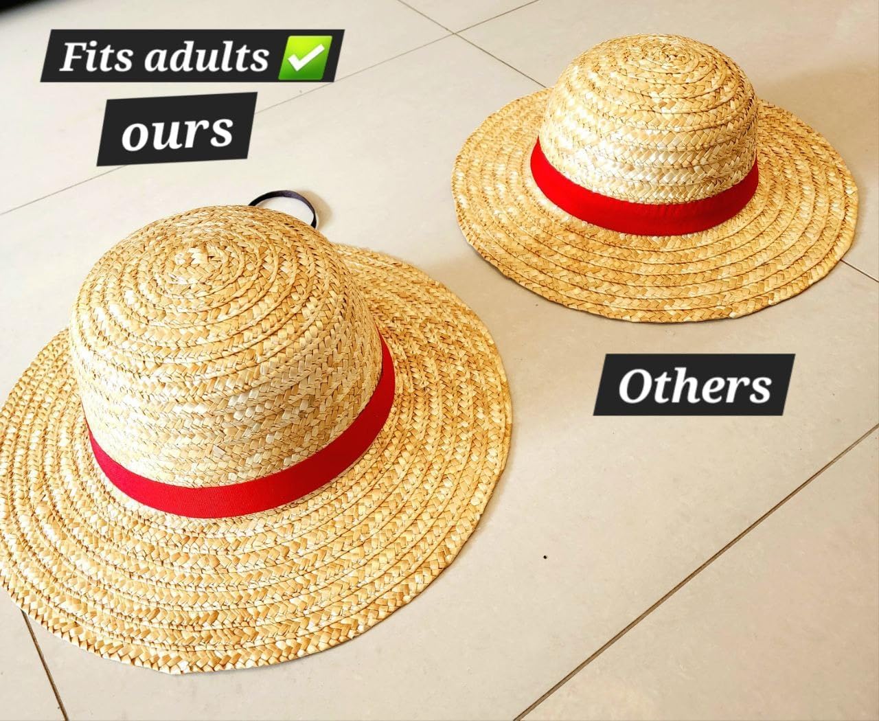 Extra Large Straw - King of The Pirates Tan/Red