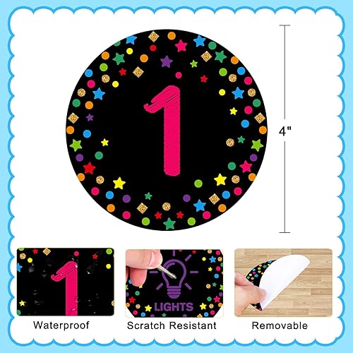 Miniatura 6 de FaCraft Puntos de línea de confeti para el suelo del aula, 36 calcomanías impermeables para el suelo, calcomanías de números de aula, marcadores