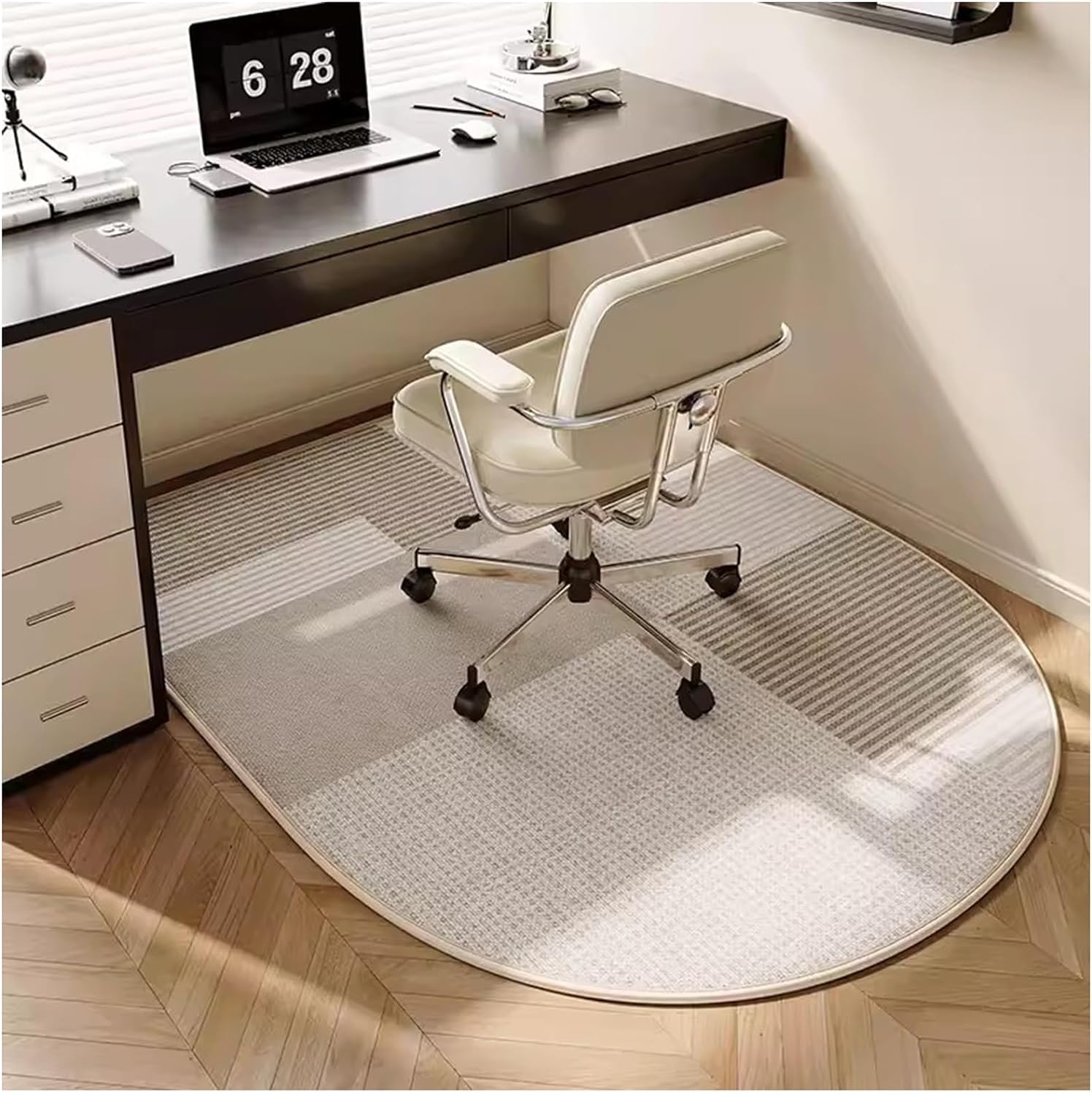 Tapis de chaise de bureau 47,2 x 35,4 cm gris antidérapant