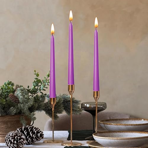 Miniatura 158 de Axiom Candles Velas altas sin goteo de 10 pulgadas sin perfume y sin humo, 9 horas de tiempo de combustión, velas cónicas para el hogar, cenas