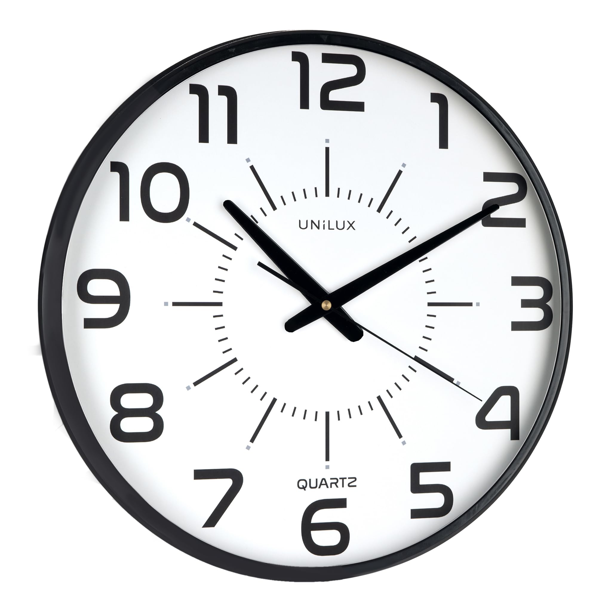 Unilux, Reloj de Pared Silencioso Pop, 30.5 cm, Color Negro
