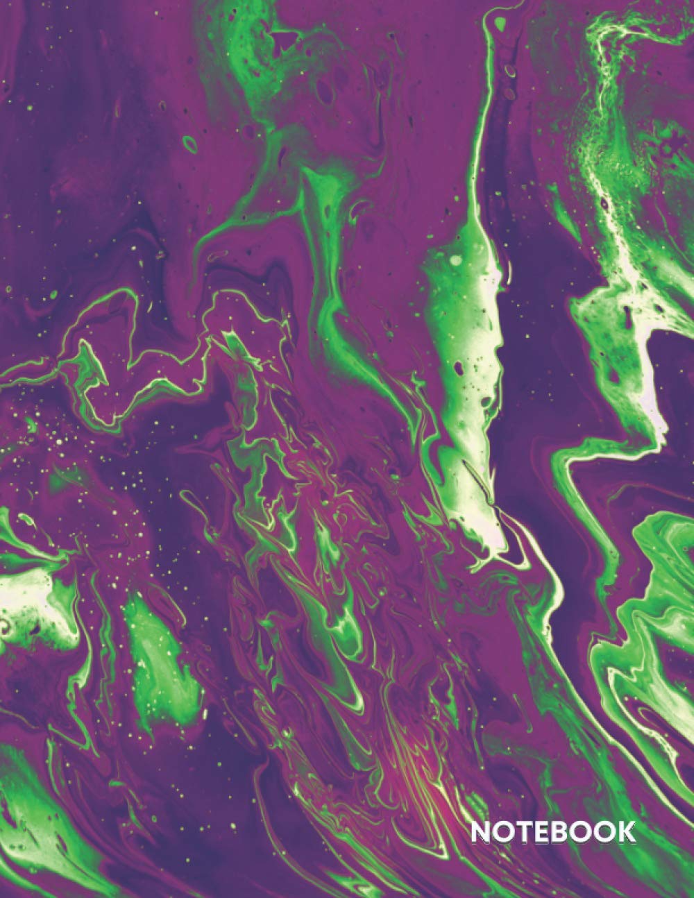 Minimal Notebook: College Ruled Notebook Journal | Diary | Composition - Bright Green Purple Liquid - 120 Pages - Large (8.5 x 11 inches)