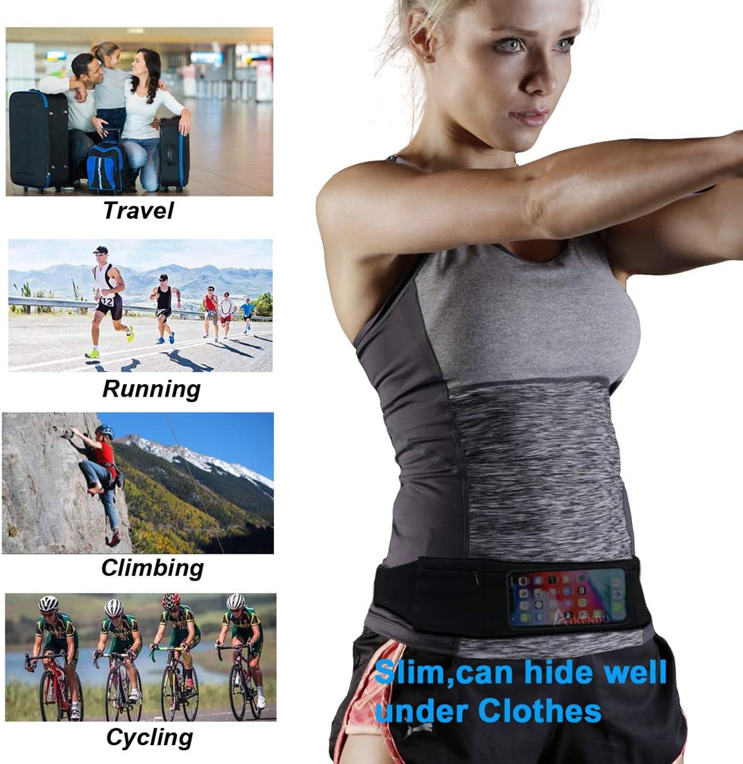 Slim Running Belt Fanny Pack Phone Holder,Waist Pouch Bag for Exercise  Walking,Travel Money Jogging Belt Runners Accessories