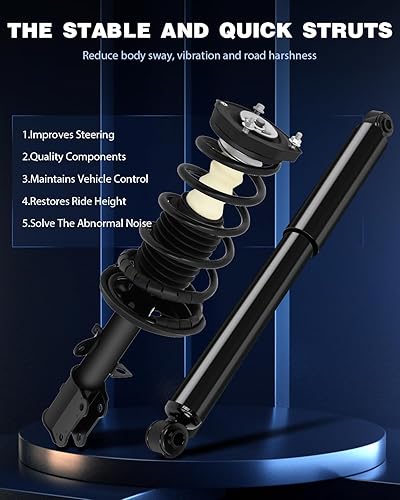 Miniatura 3 de ECCPP Amortiguador completo de resorte delantero y trasero, apto para 1998-2002 para Chevrolet Prizm, 1993-2002 para Toyota Corolla, juego de 4