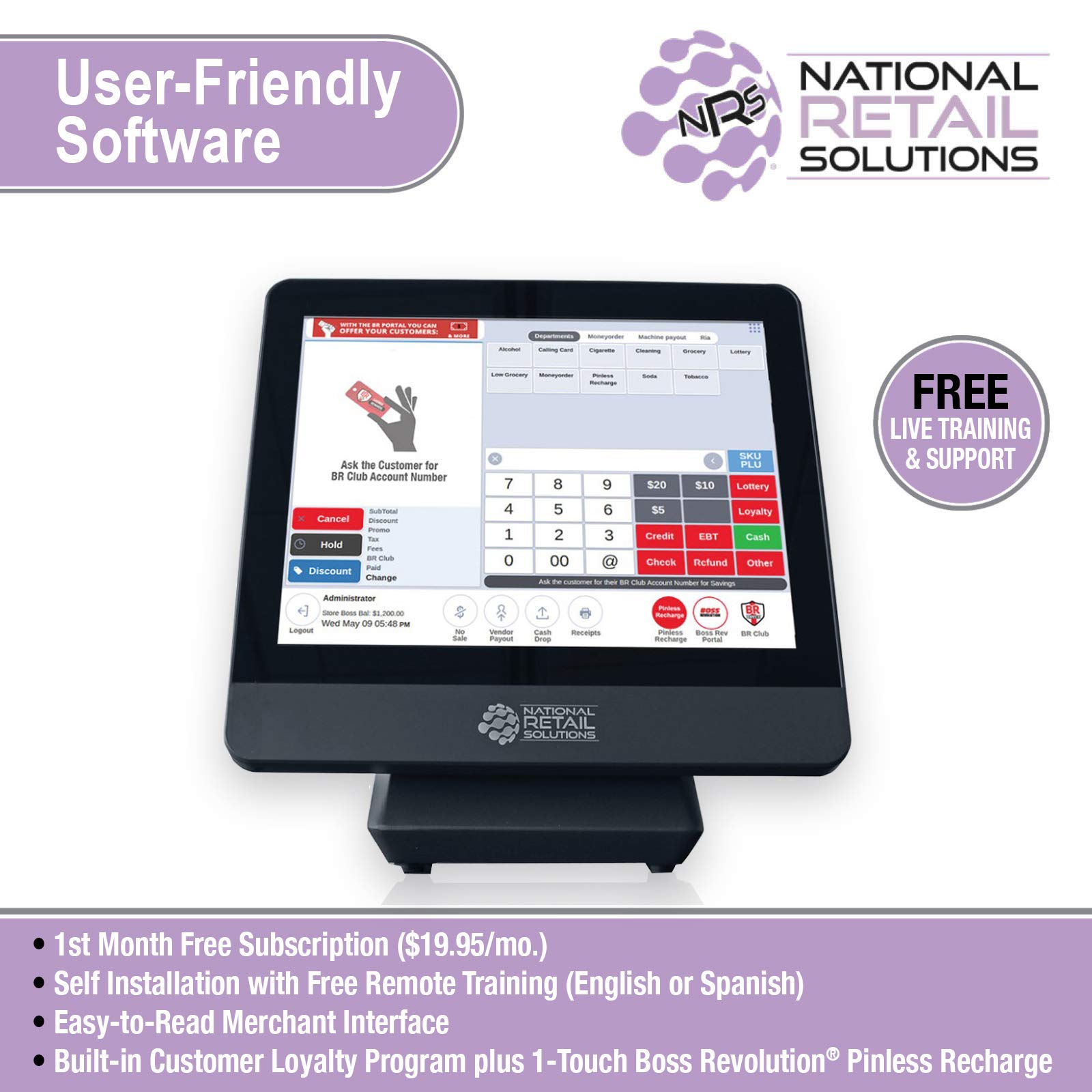 NRS Pay Credit Card Processing Cash Register for Small Businesses (USA