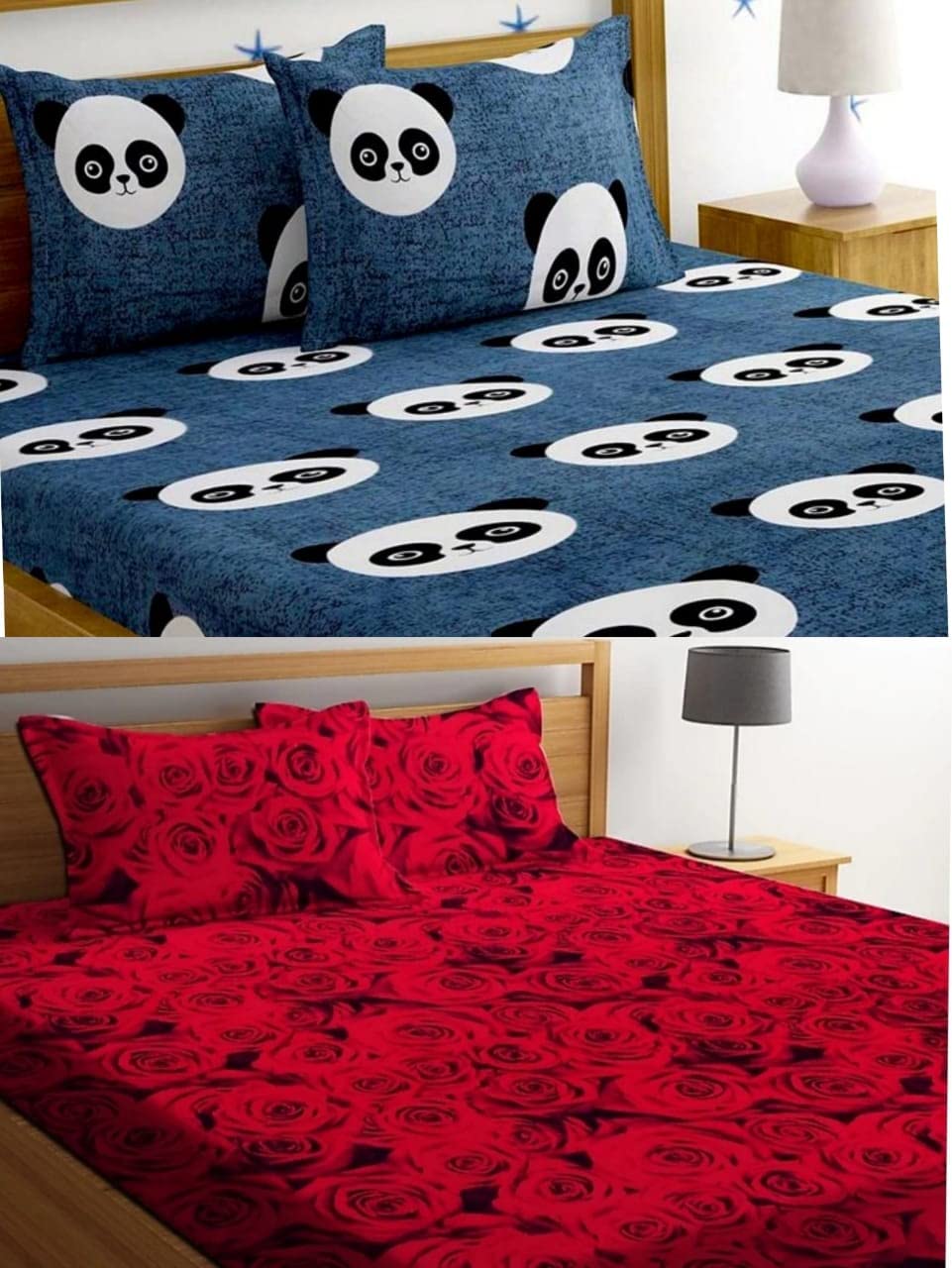 Soniasaa Prime Collection Combo Pack of 2 Double Bedsheet with 4 Pillow Covers | 160 TC Soft Brushed Cotton-Blend 230X160 Cm Or 7.5X7.5 Ft Combo Bedsheet for Double Bed (B0BRV12SF1) Amazon Price History, Amazon Price Tracker
