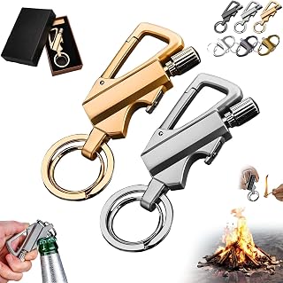Permanent Match Infinity Lighter,Multifunctional Permanent Match Infinity Lighter, Advanced Flint, Wind & Water Resistant, Multi Func with Bottle Opener, Reusable, Compact for Camping(GD+S A)