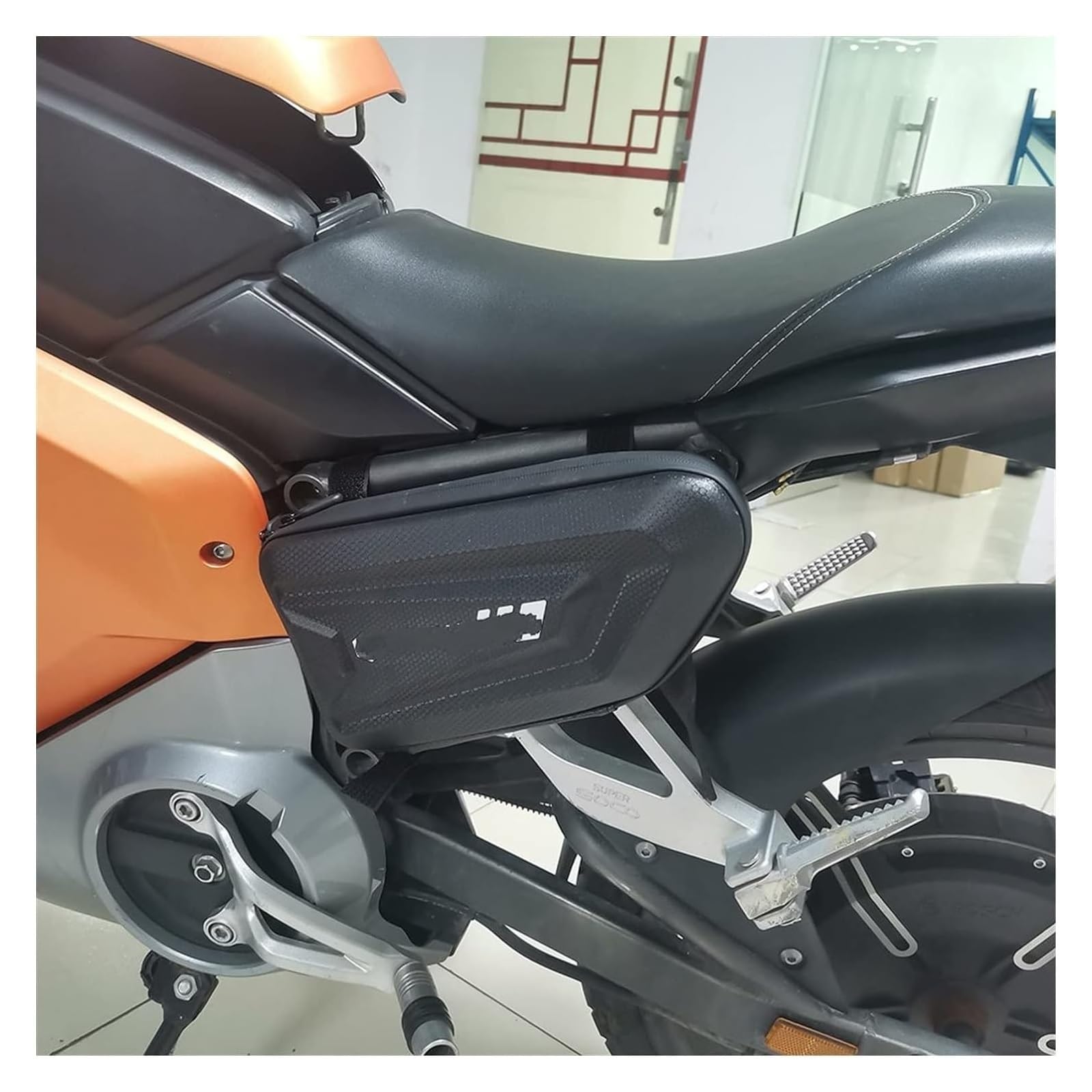 Bolsa Trasera para Motocicleta Accesorios Base para Bolsa Sillín Motocicleta Compatible con Motores Universales Bolsa Asiento Trasero Almohadilla Instalación Bolsa Lateral Trasera
