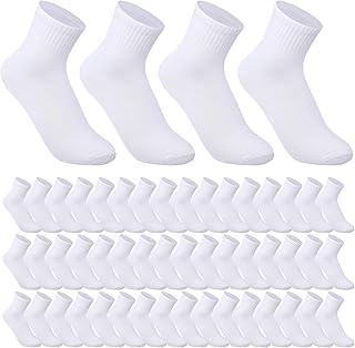 Tarpop 48 Pairs Men Quarter Ankle Socks Athletic Moisture Wicking Bulk Socks Crew Casual Sports Socks