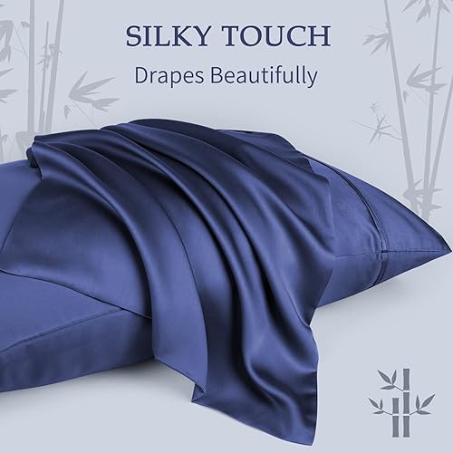 Miniatura 7 de Zenssia Juego de 2 fundas de almohada estándar, transpirables con diseño de cierre Evelope y ribete elegante en el borde, 2 fundas de almohada de