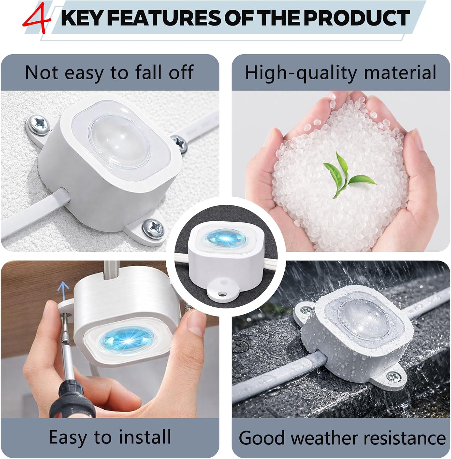 60PCS Mounting Brackets for Govee LED Lights H706, Secure Light Clips for Govee PRO H706A H706C, Easy Installation for Indoor & Outdoor Use, Perfect for Home, Office, and DIY Decor