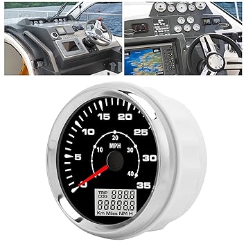 Wedinard Speed Gauge, Stainless Steel 85Mm Cog Odometers Lcd Display Waterproof for Car Modification for Construction Agricultural Machinery