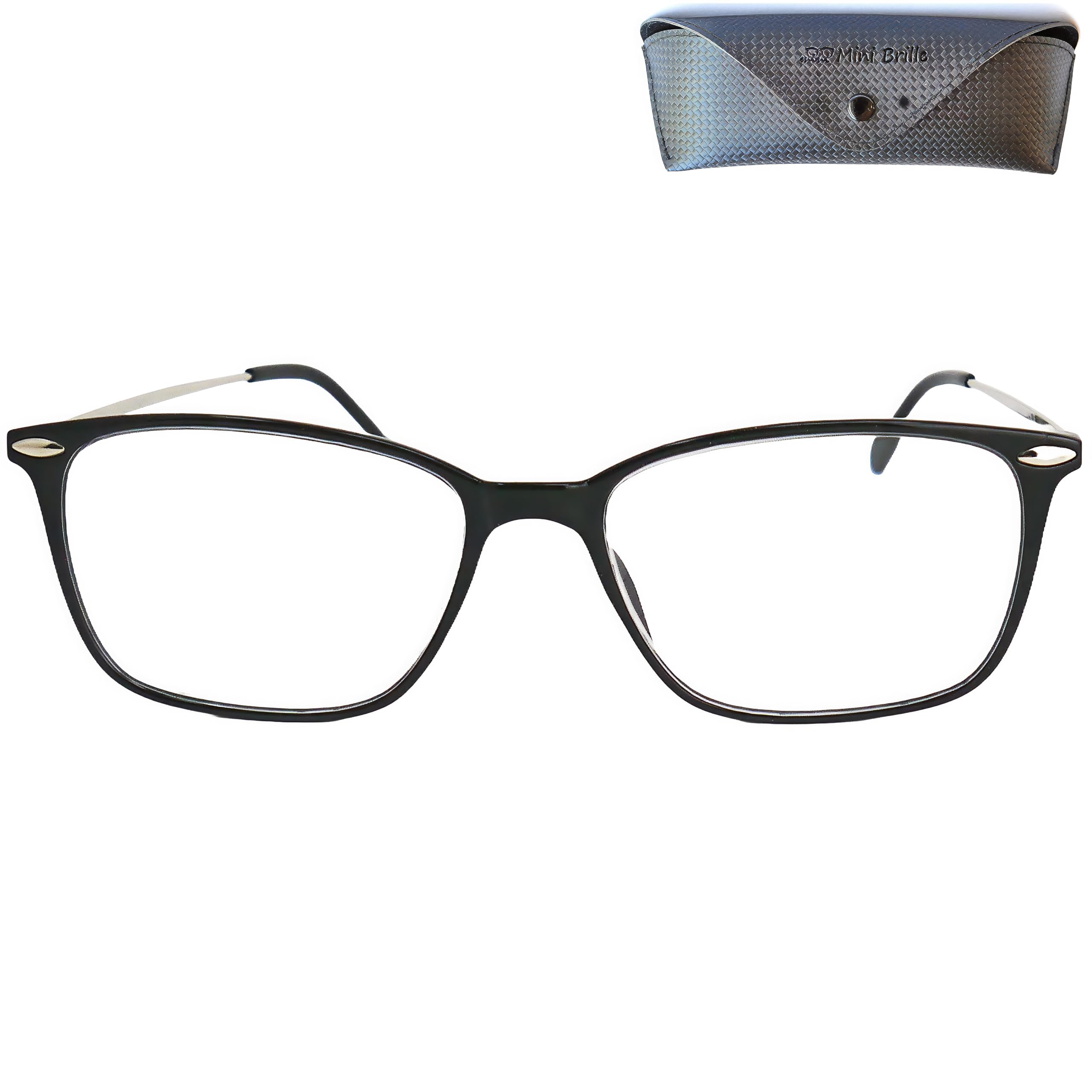 Lekkie okulary do czytania z filtrem niebieskiego światła, prostokątne etui na okulary, ramka z tworzywa sztucznego z metalowymi zausznikami, okulary antyniebieskie, dla mężczyzn i kobiet