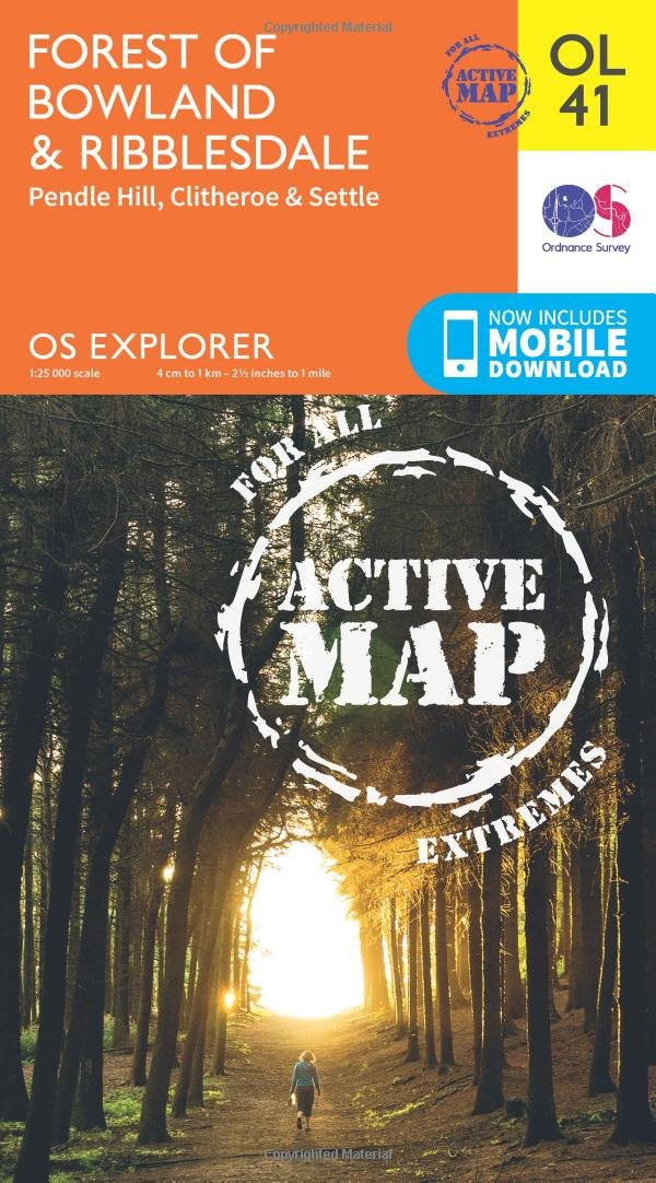 Forest of Bowland & Ribblesdale Map | Weatherproof | Pendle Hill, Clitheroe & Settle | Ordnance Survey | OS Explorer Active Map OL41 | England | Walks ... | Maps | Adventure (OS Explorer Map Active)
