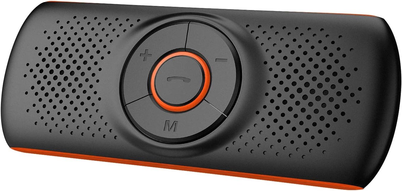Bluetooth Handsfree Car Speaker, Upgraded Wireless in-Car Speakerphone Visor Clip Stereo Music Player Car Kit for Handsfree Talking and GPS Broadcast, TF Card Play/Siri/Google Assistant Supported
