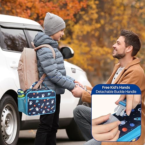 Miniatura 6 de Bolsa de Almuerzo Bagseri para Niños - Lonchera Infantil Aislada, a Prueba de Fugas y Reutilizable con Soporte para Botella de Agua, Lonchera para