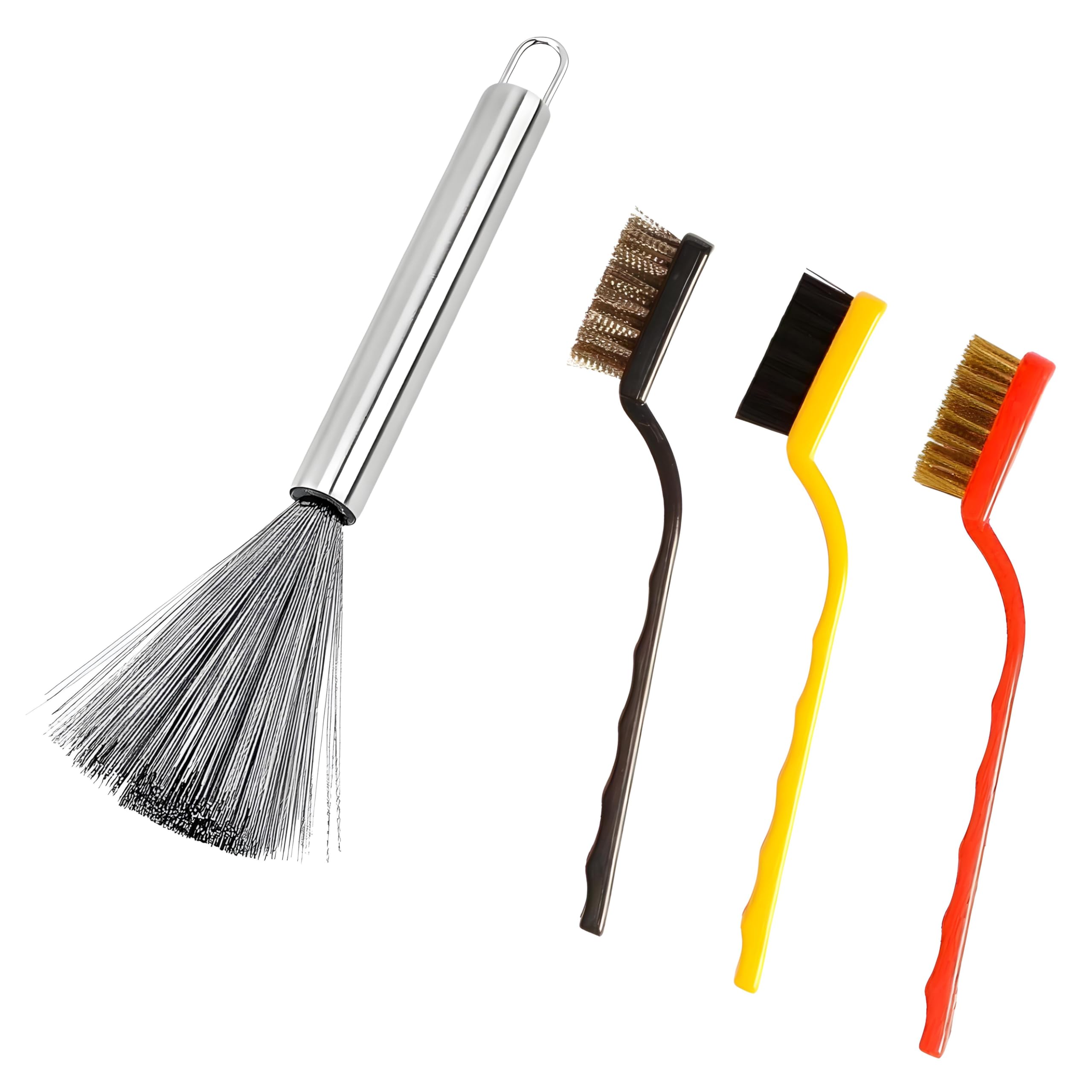 See full amazon price history chart for HEMSHAIL 4 Pc Wire Brush Set for Kitchen Gas Stove Cleaning, Brass, Nylon, Stainless Steel Bristles, And Metal Brush HEMSHAIL 4 Pc Wire Brush Set for Kitchen Gas Stove Cleaning, Brass, Nylon, Stainless Steel Bristles, And Metal Brush (B0DCTTSSBV) Amazon Price History, Amazon Price Tracker