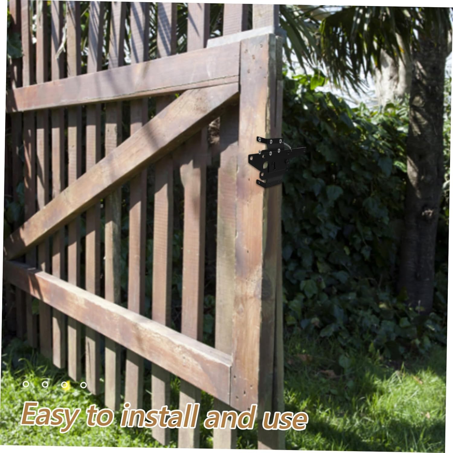 Veemoon Heavy-Duty Gate Latch for Wooden Fence Self-Locking Security Lock for Cattle Gates Easy to Install Design for Home and Industrial Use