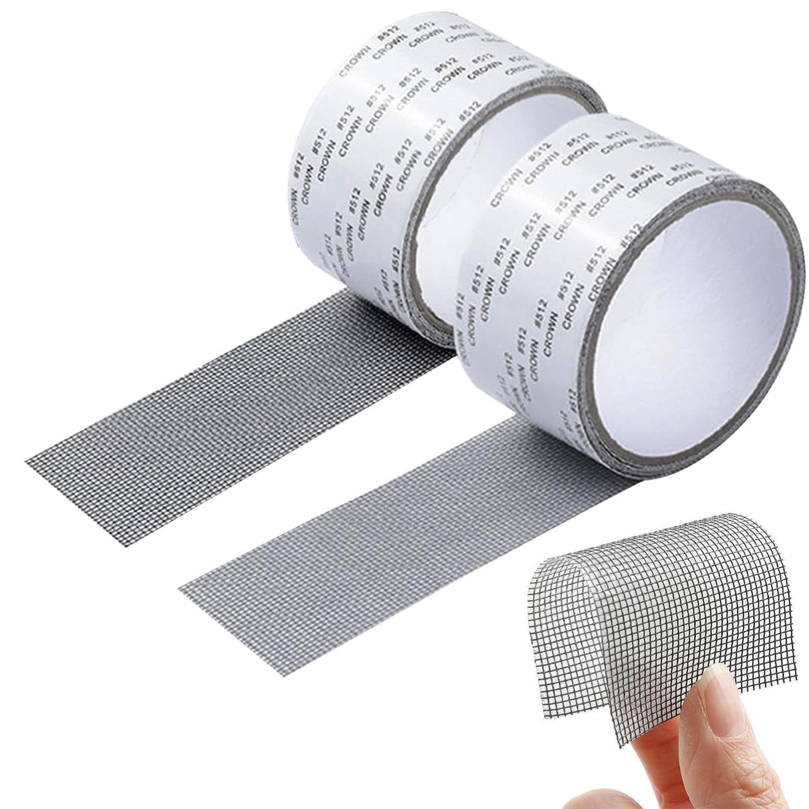 Nastri di Riparazione per finestre con Schermo, 2 Rotoli di Nastro Adesivo per Riparazione zanzariere 5 cm x 2 m - Set di Riparazione zanzariere ad Alta adesività per Fori