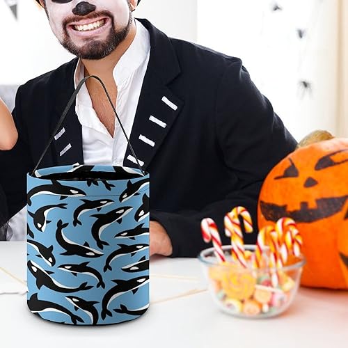 Miniatura 8 de Killer Whales Orca - Bolsas de dulces de Halloween con asas, bolsas de regalo para suministros de Halloween