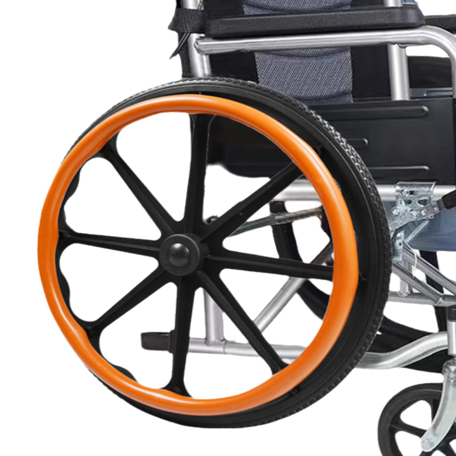 Gwboiuyqetm Orange Wheelchair Push Rim Covers, Silicone Handrim Covers, Non-Slip Wear-Resistant Covers, 1 Pair For Wheelchairs