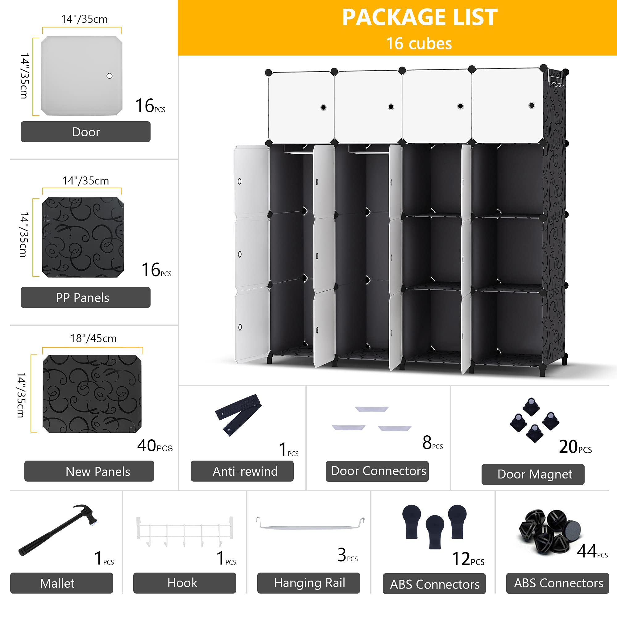 Armadio A 16 Cubi Portatile HOMIDEC - Organizza Spazi Con Style - Foto 6