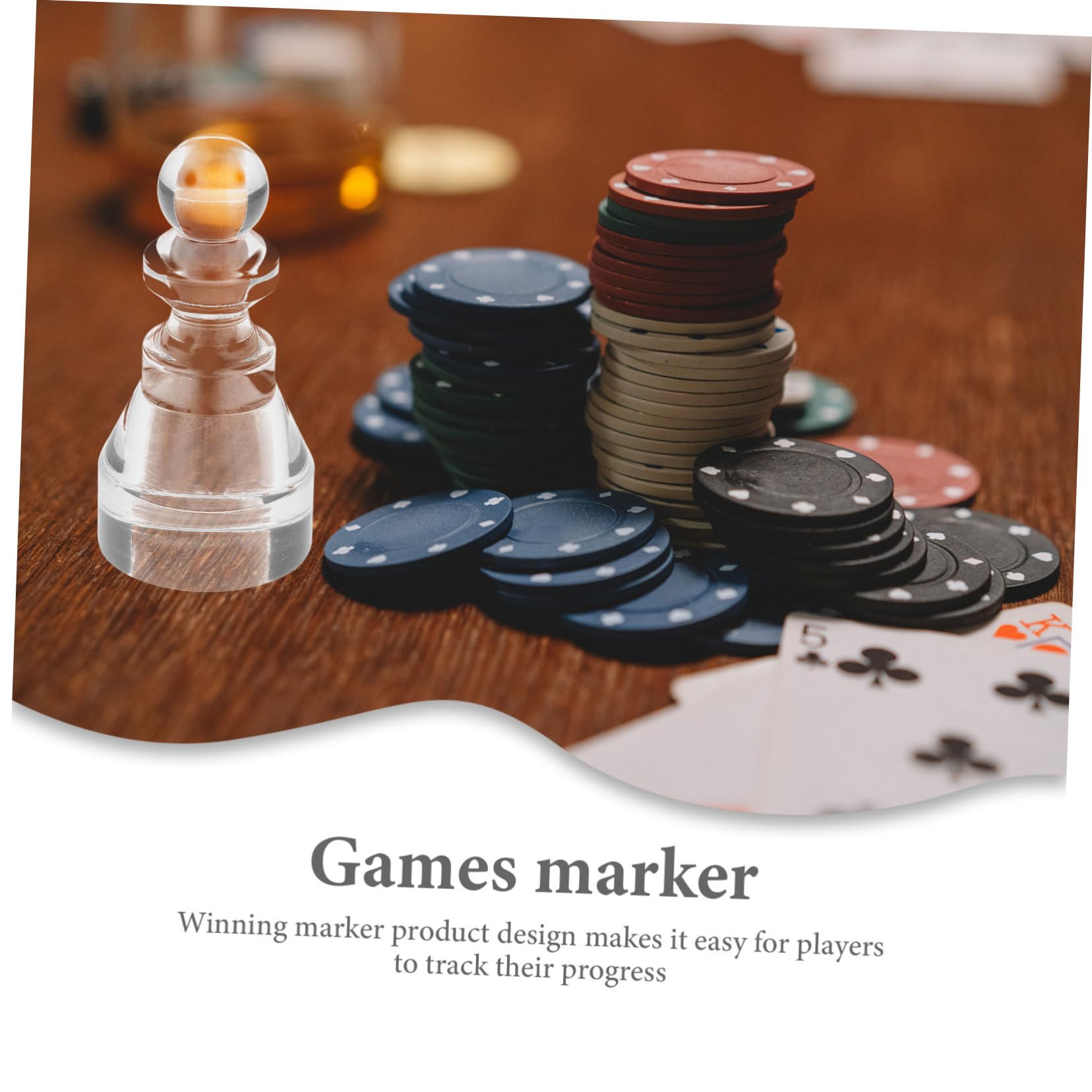 GANAZONO Acrylic Poker Win Marker Transparent Stable Pillar Design for Roulette and Poker Games Game Table Accessory 3.15X1.57 Inch - Image 2