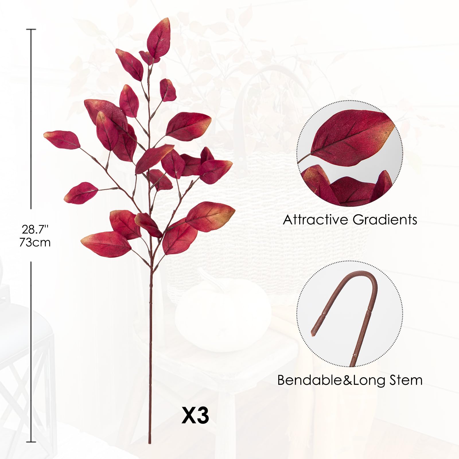 Künstliche Herbstblätter Eukalyptus - Deko Zweige Für Herbstdekoration