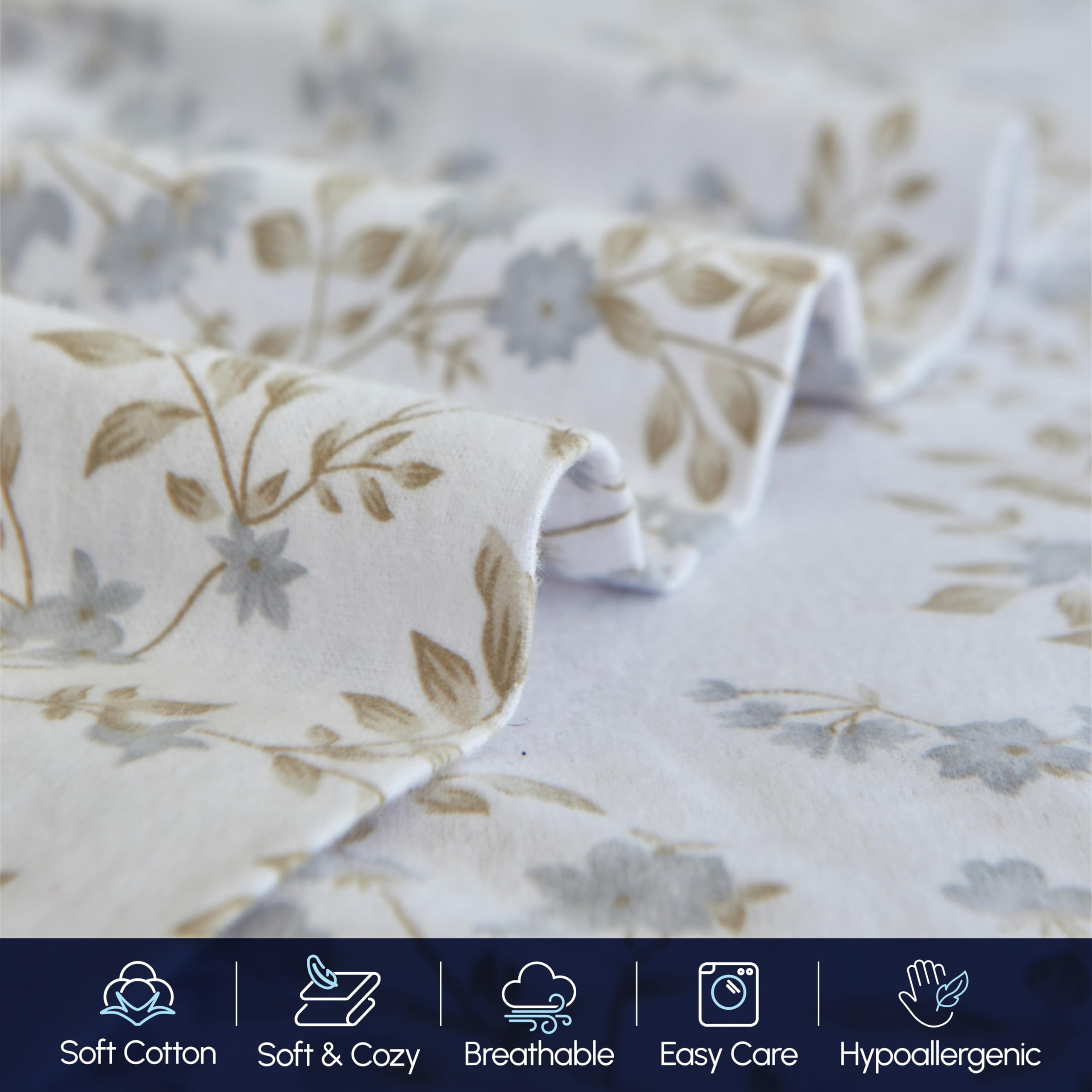 Elegant Comfort Miękkie 4-częściowy zestaw pościeli flanelowej w 100% z tureckiej bawełny – jakość premium, prześcieradło z gumką z głęboką kieszenią, ultramiękkie, przytulne ciepłe i odporne na