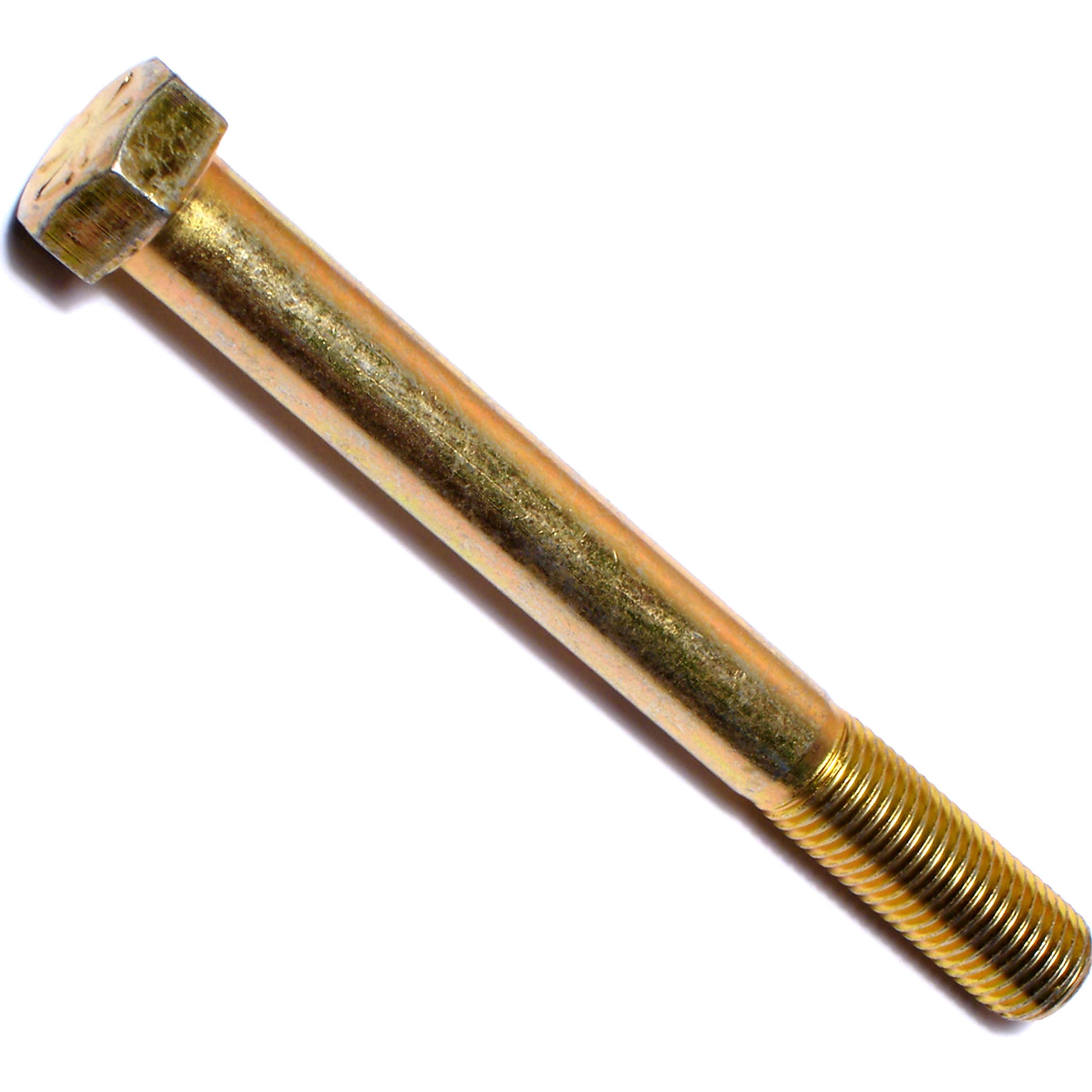 Hard-to-Find Fastener 014973253264 Grade 8 Fine Hex Cap Screws, 7/16-20 x 4, Piece-5 , yellow