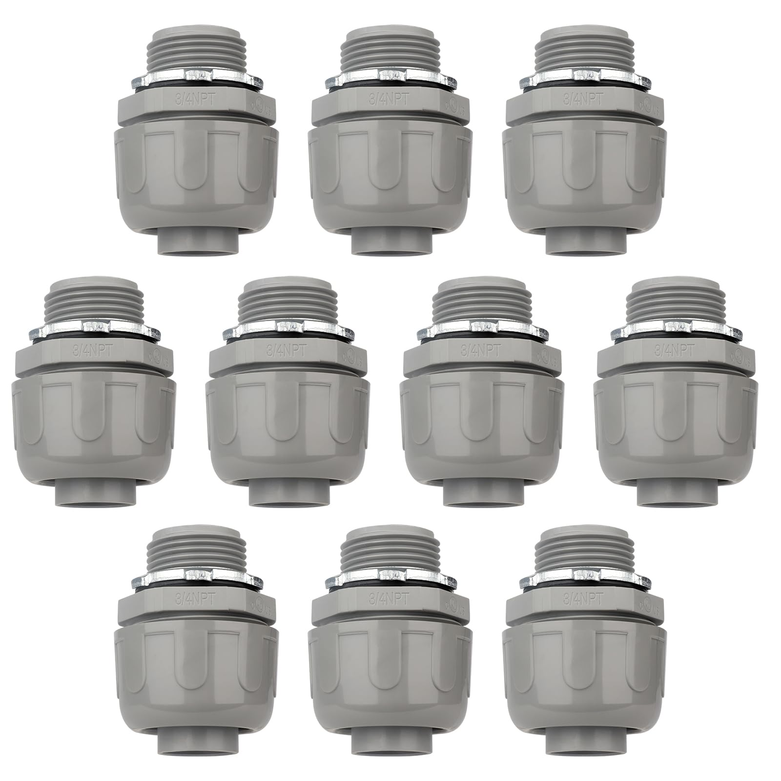 Conduit Connectors, 3/4 Inch, Straight, Grey, 20-Pack — Amazon image 15