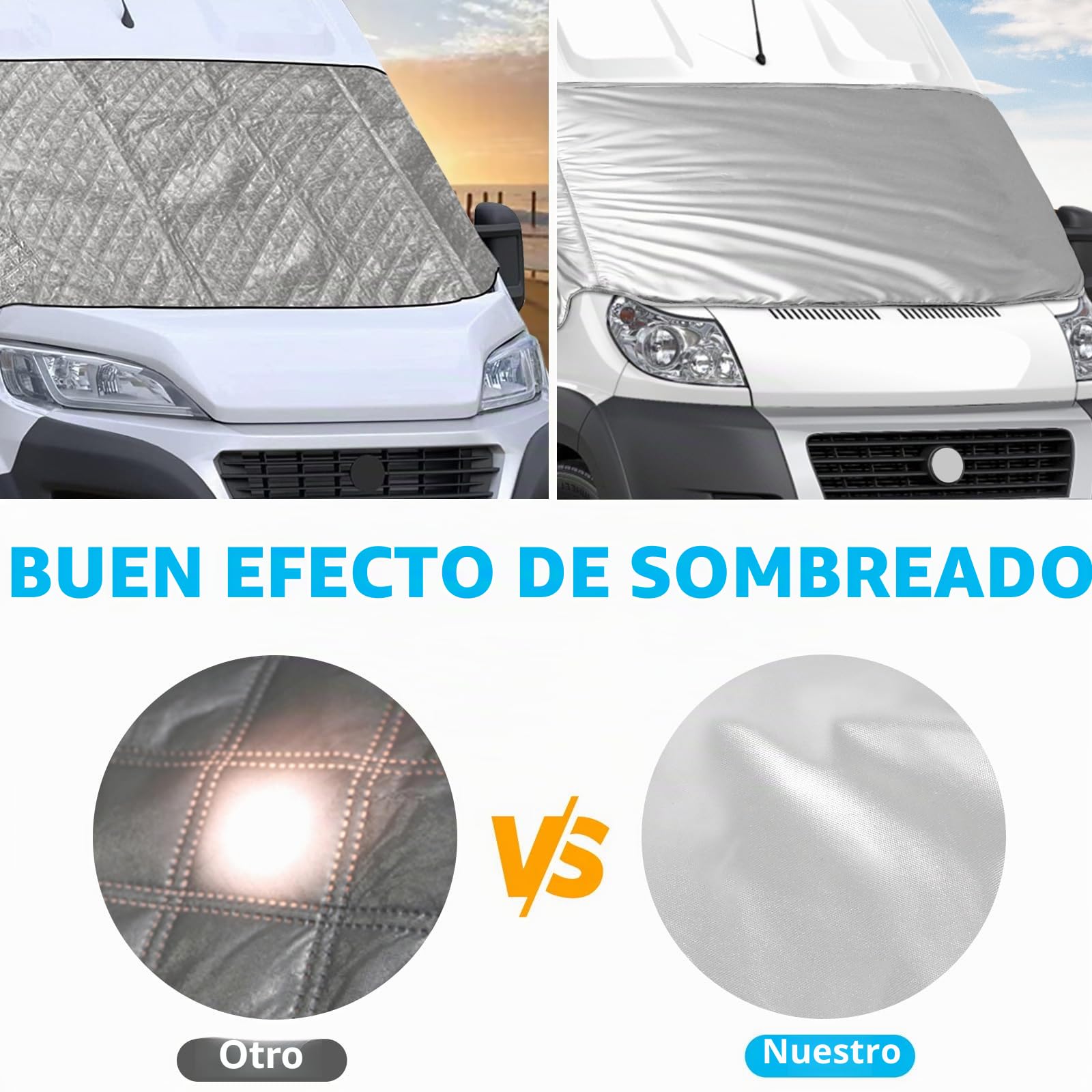 Cubierta de Parabrisas Delantero Reemplazo para Fiat Ducato 2006-2023, Cubierta de la Pantalla Delantera de Coche Reemplazo para Peugeot Boxer und Citroën Jumper, Protección Solar Impermeable