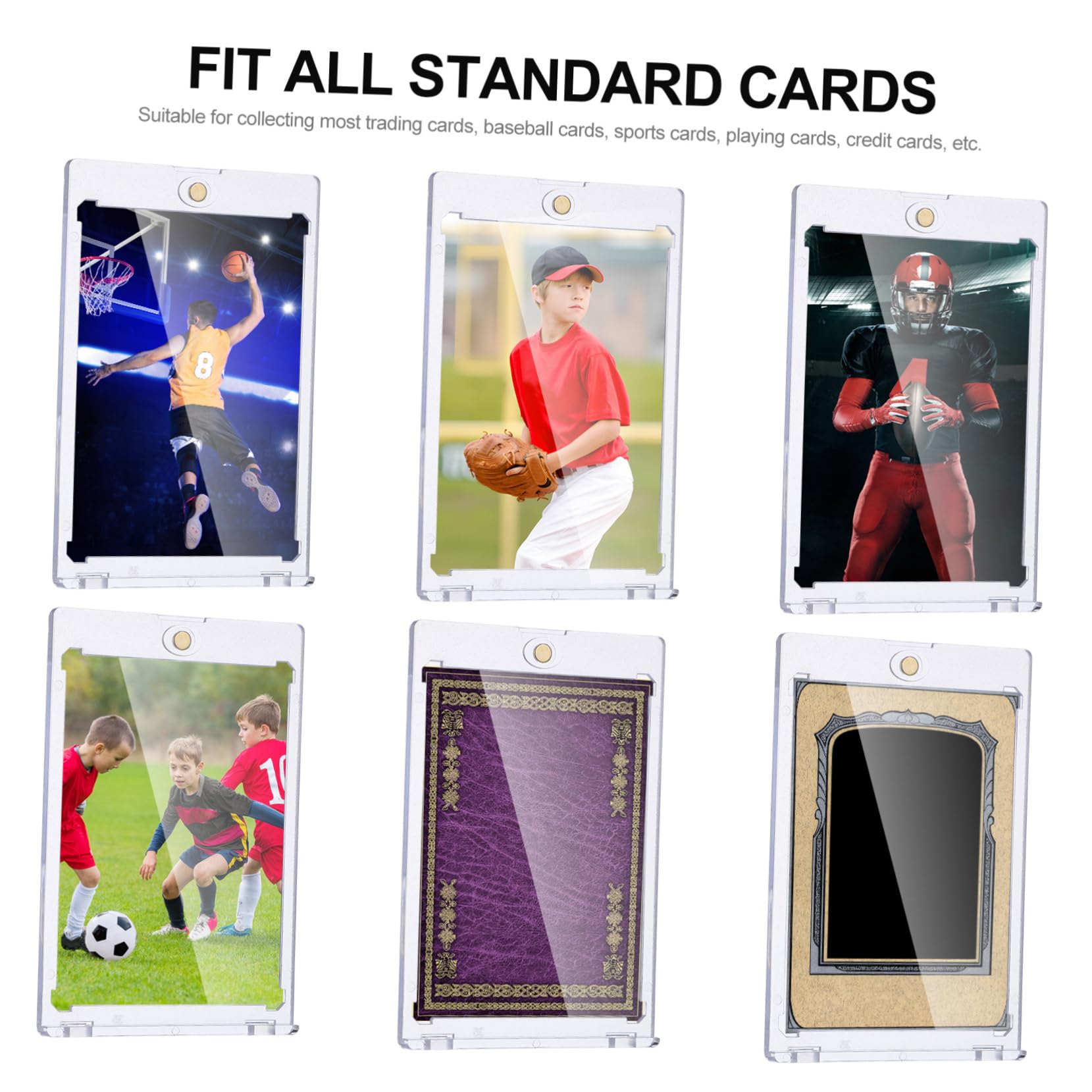 TOYANDONA 20 Portacarte Magnetici Trasparente Custodie Rigide per Protezione e Chiusura per Trading Cards