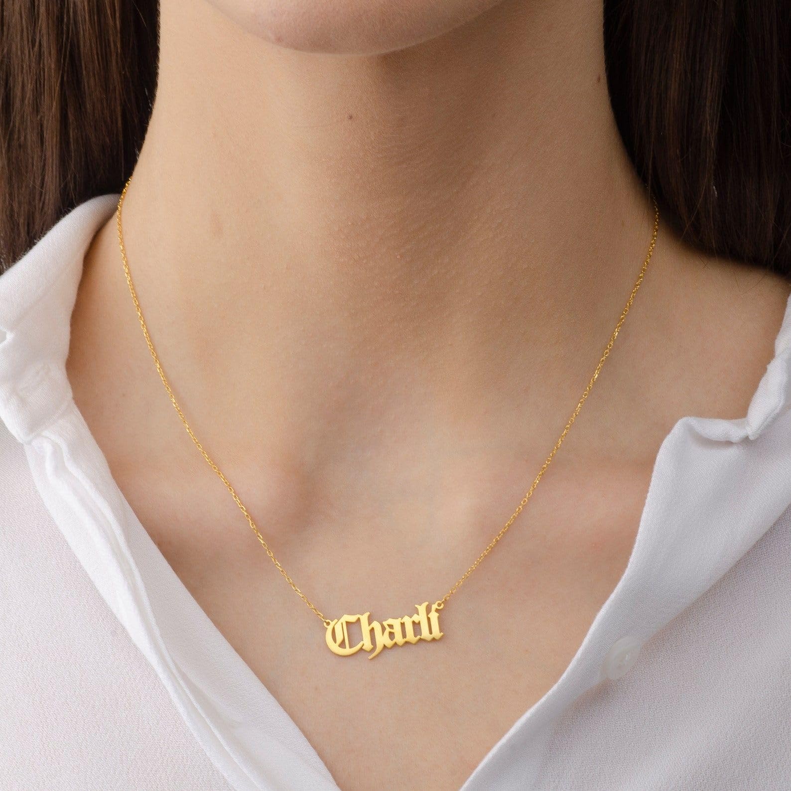Argento sterling collana con nome, delicato personalizzato gioiello moglie mamma Natale