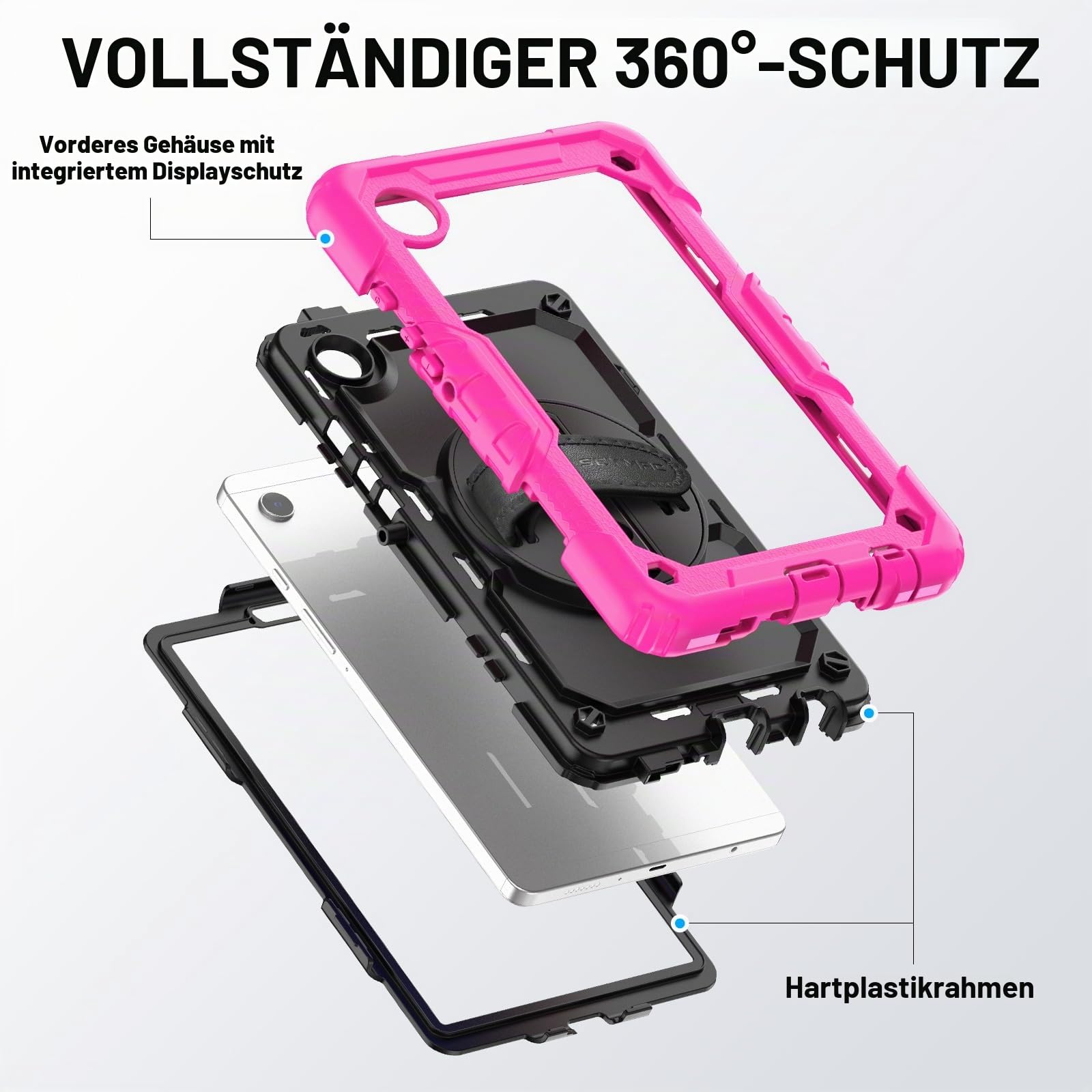 SEYMAC Hülle für Samsung Galaxy Tab A9 8,7 Zoll 2023, Rose