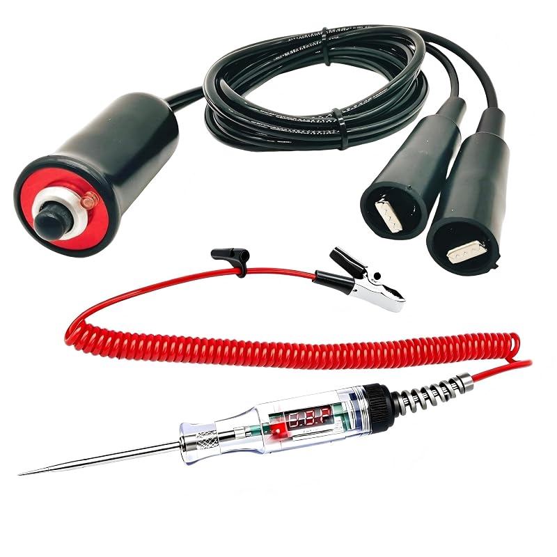 Kit 2 em 1 VCC com interruptor de partida remota e testador de circuito automotivo 5–80 V – 2 peças