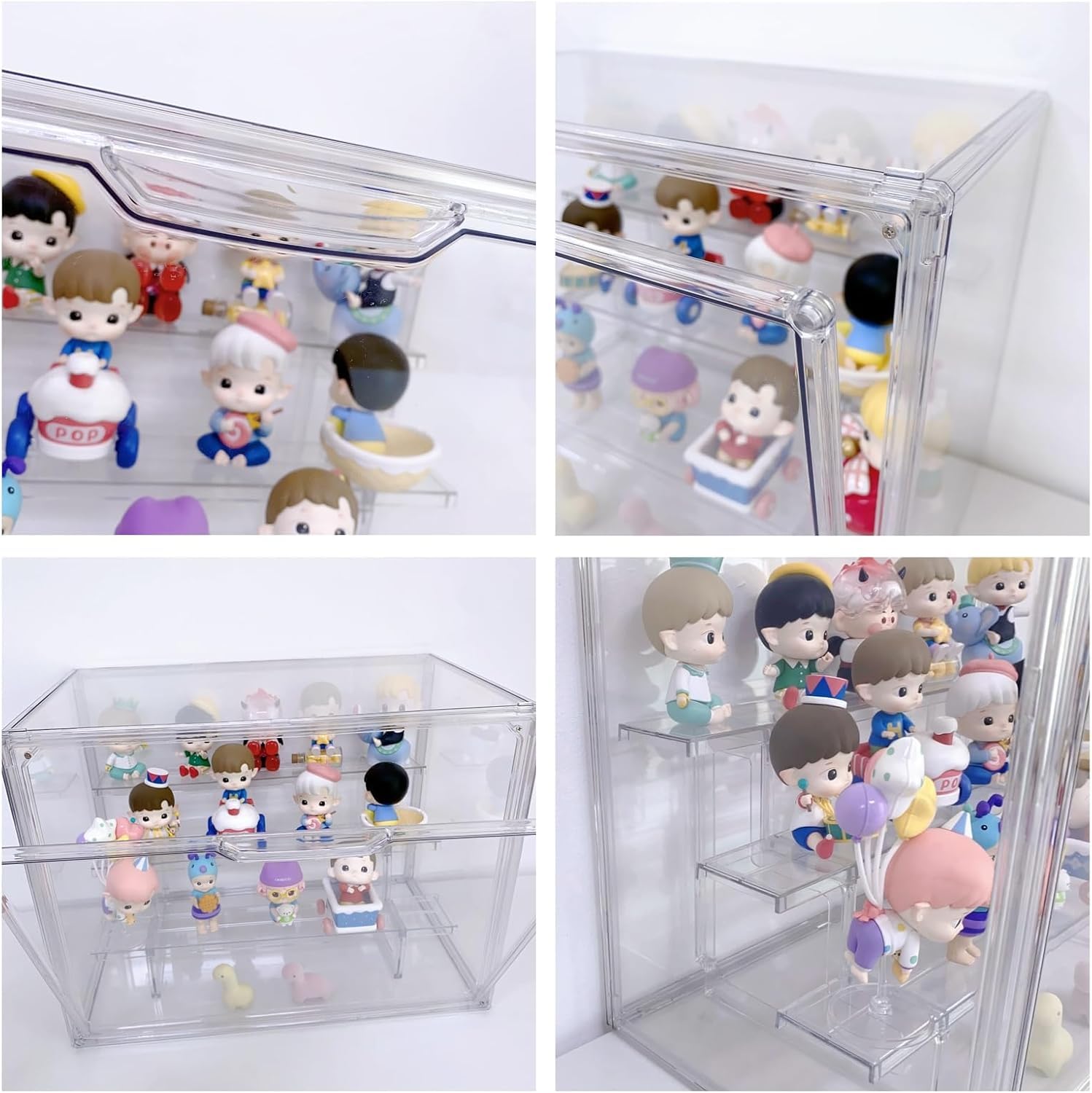Siyecioa Vitrine voor verzameling, presentatiedoos van transparant acryl voor popfiguren, Funko Pop, minifiguren, verzamelobjecten, doe-het-zelf (36 × 23 × 27 cm