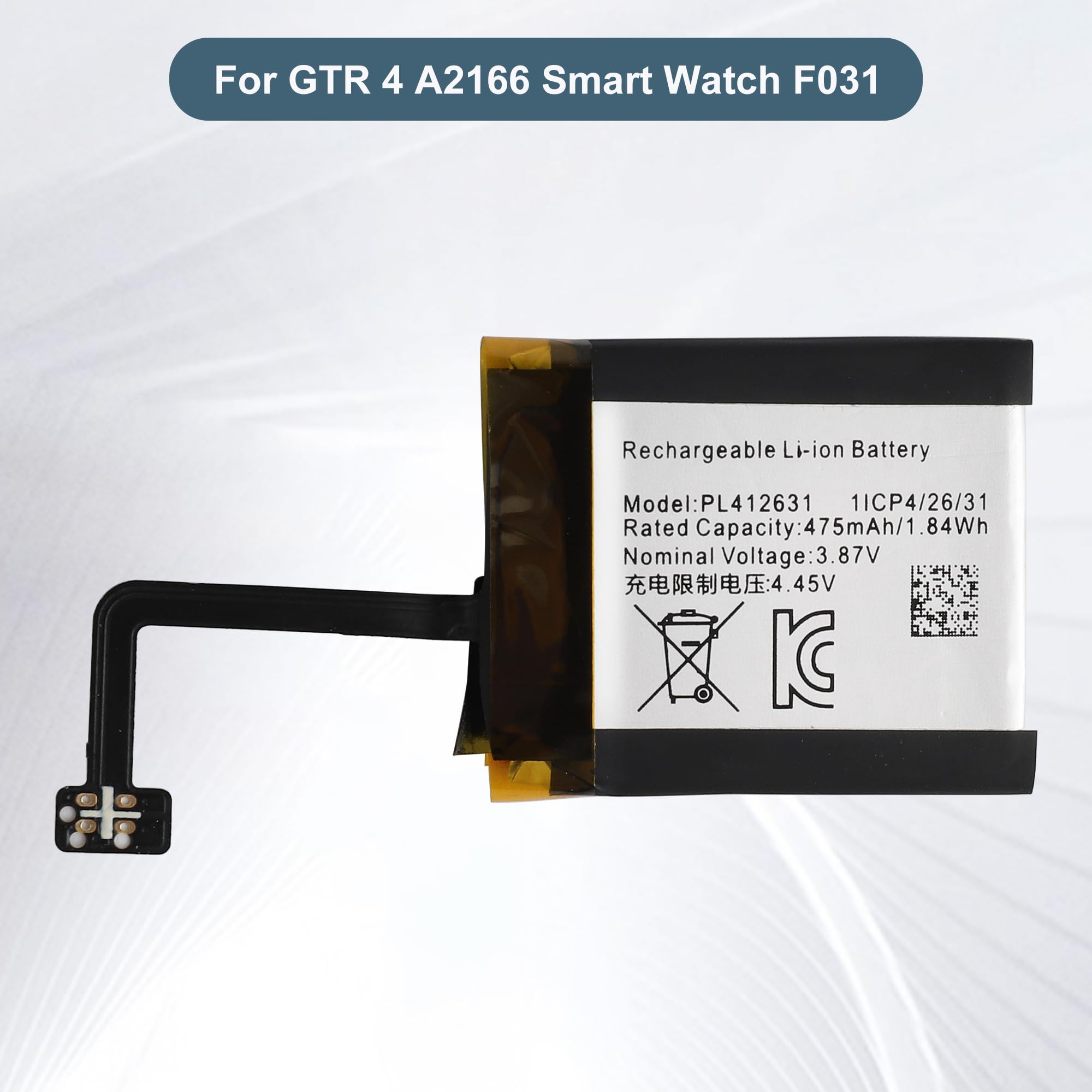 PL412631 akumulator zastępczy 475 mAh/3,87 V kompatybilny z GTR 4 A2166 Smart Watch F031 z narzędziami