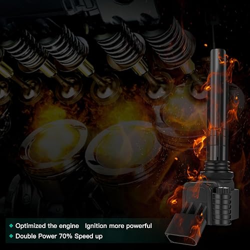 Miniatura 3 de SCITOO 4 bobinas de encendido con 4 bujías de iridio A4 Q5 2014-2020 l4 2.0L 1.8L UF765