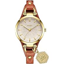 BUREI Women Watches Simple Leather Strap Watch Analog Quartz Watches Small Thin Ladies Watch Bracelet Band Wristwatch, Gifts for Women