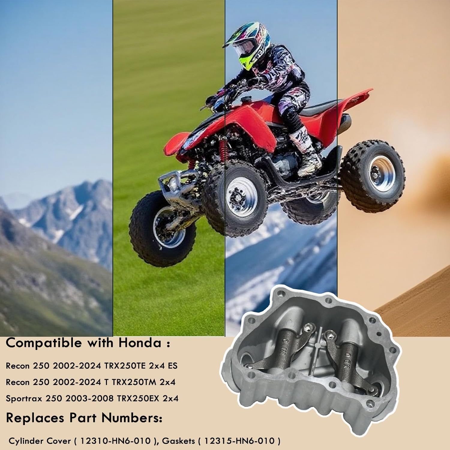 Tupo TRX250-68.5 Cylinder Cover Kit Compatible with Honda TRX 250 Recon 250 Sportrax 250