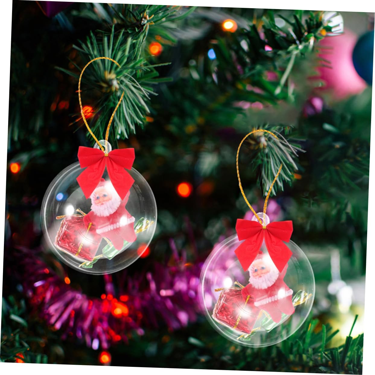 18pièces Boules De Noël DIY Transparentes Boules Rondes Vides pour Décorations De Sapin De Noël à Suspendre