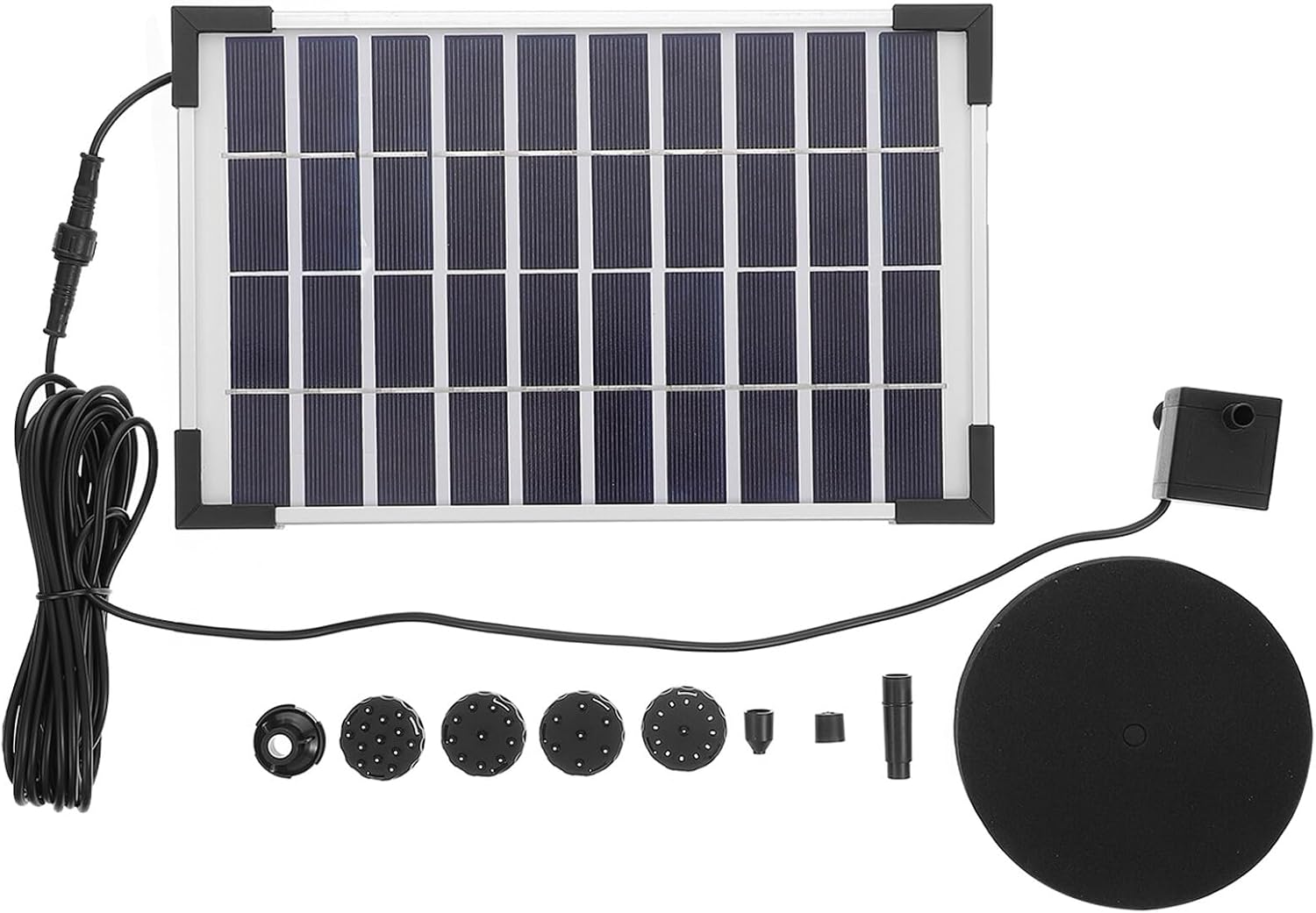 Solar Water Pump Fountain with 5 Nozzles, 5w Outdoor Garden Solar Fountain Pump for Bath and Patio Water Feature