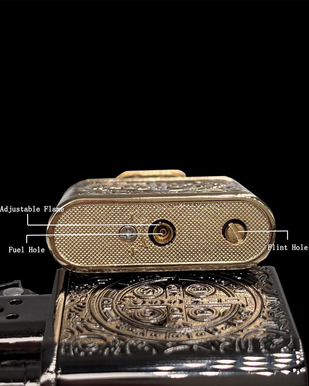Lighters Vintage Trench Lighter Creative Butane Personality Lighter for Collection/Decorative/Gift/Present (Butane Not Included) (Gold)
