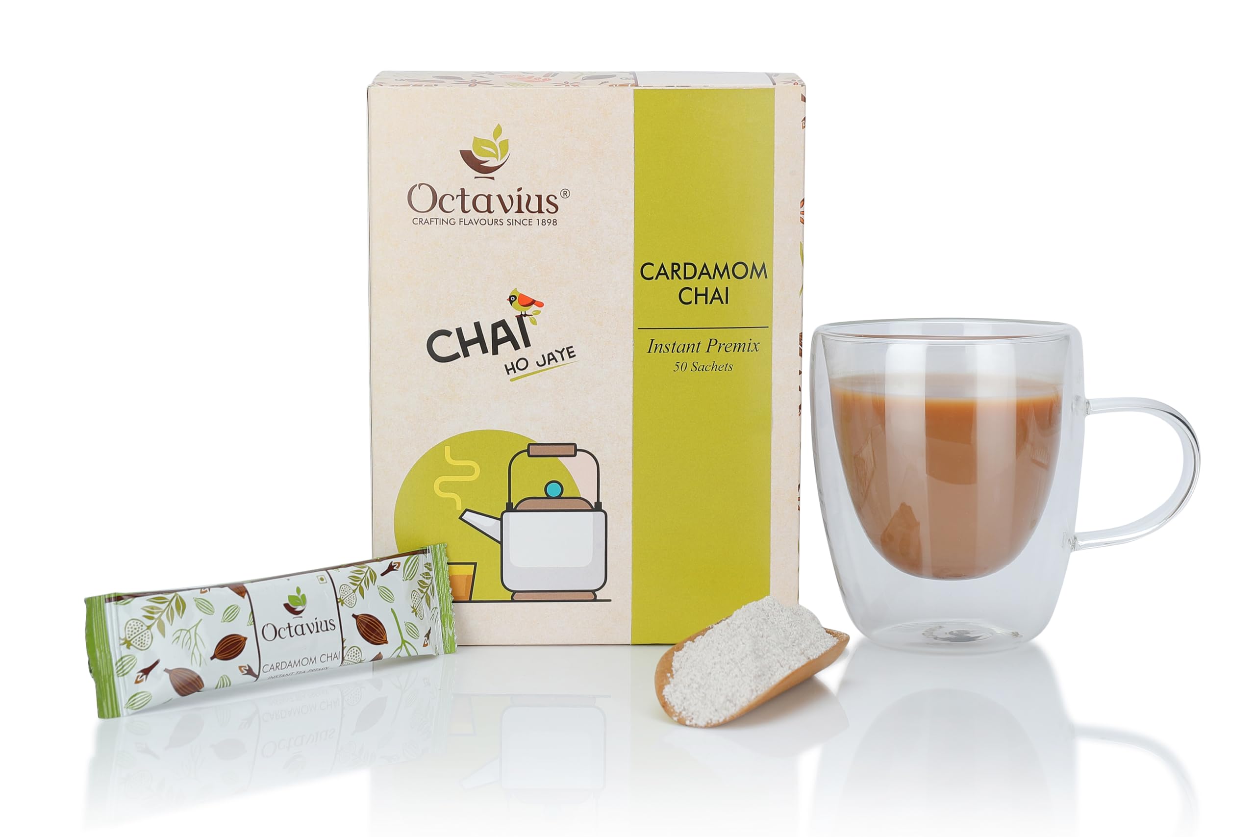 Amazon.co.jp: Octavius Cardamom Chai Ready Tea | Economy Pack - 50