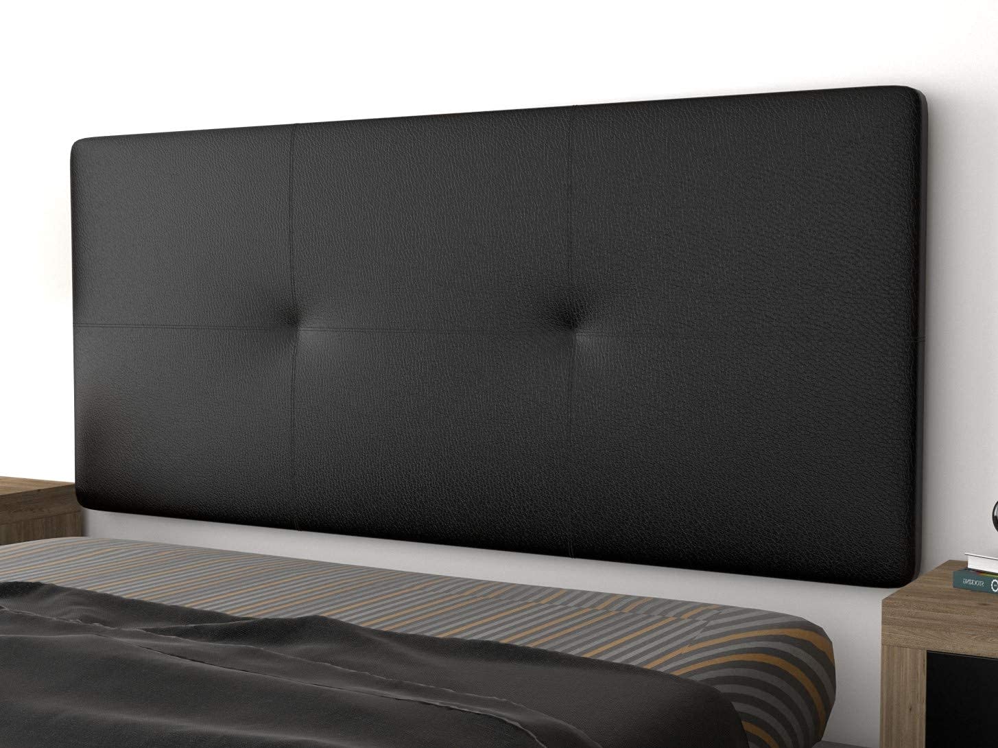 LA WEB DEL COLCHON Cabezal Cama Andrea Tapizado Acolchado 8 cm con Fijación a Pared – Cabecero de Cama Suave y Elegante – Cama de 80 (90 x 70 cms) Blanco Polipiel – Cabeceros Acolchados — view 43