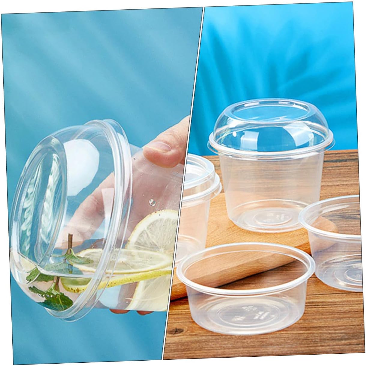 Ipetboom 360ml Dessert Packaging Box with Lid, Cupcake Carrier and Fruit Salad Container, Food-grade Plastic Cupcake Transport Box for Bakery and Takeout Use