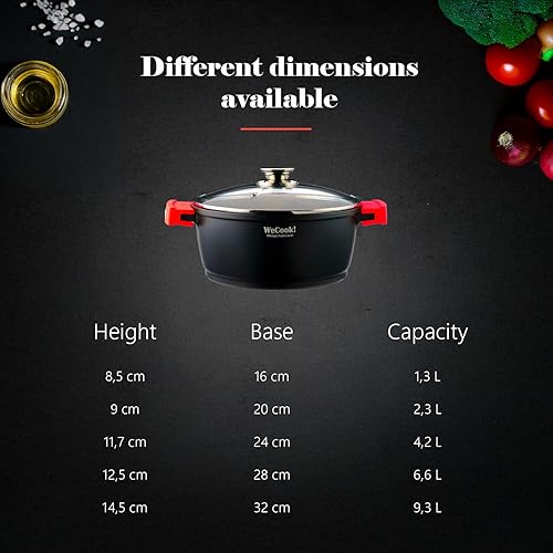 Miniatura 7 de WECOOK! Ecostone - Cacerola de alta inducción con tapa de cristal, 6.3 in, antiadherente, XTRA DUPON, ecológica, libre de ácido perfluorooctanoico