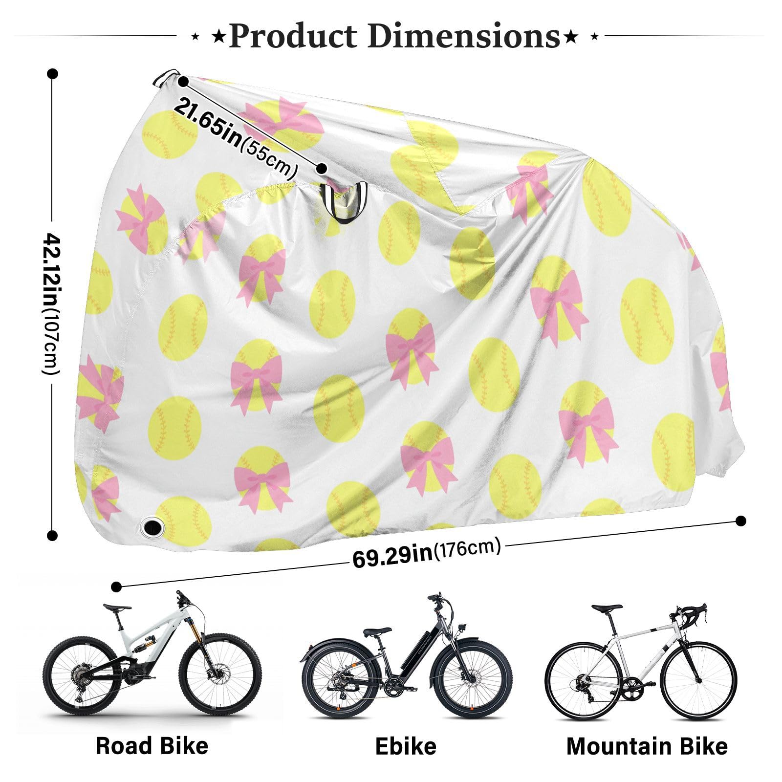 Telo protettivo per bicicletta, in poliestere, impermeabile, antipolvere e antipioggia | Con foro di bloccaggio e fibbia di fissaggio 183,18 x 158,22 cm