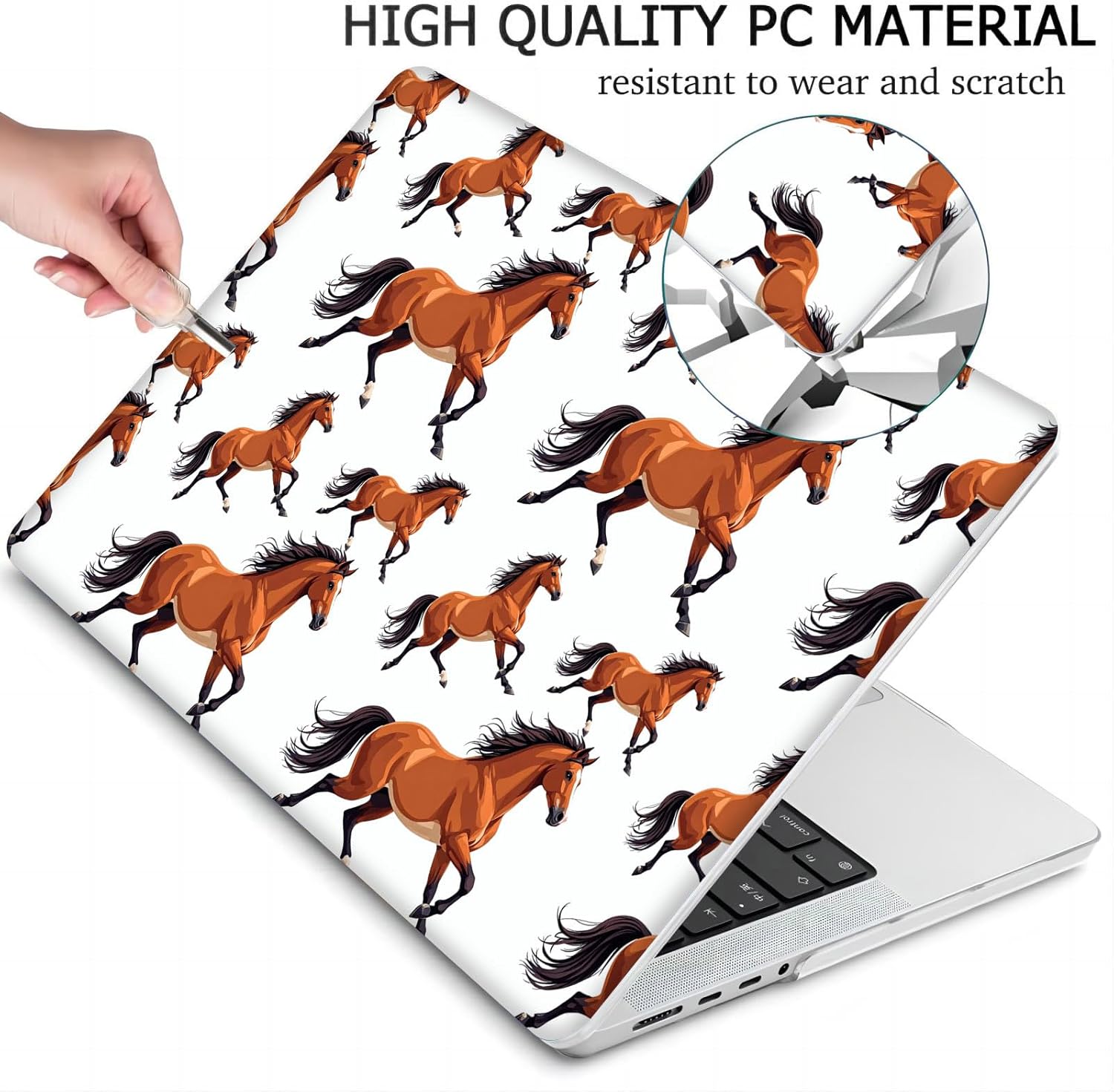 Compatible with MacBook Neo 13-inch, Hard Shell Case with Keyboard Cover and Screen Protector (A3404 A18 Pro chip, 2026 Release) - Horse MD8644